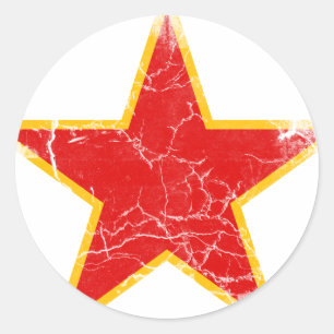 Adesivo Vintage vermelho comunista da estrela