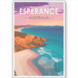 Adesivo Vintage Viagem de Esperança na Austrália<br><div class="desc">Esperança retro vetor viagem design. Suas praias incluem o Haven Azul,  calmo,  e a praia Ocidental,  com seus surfs quebrados.</div>