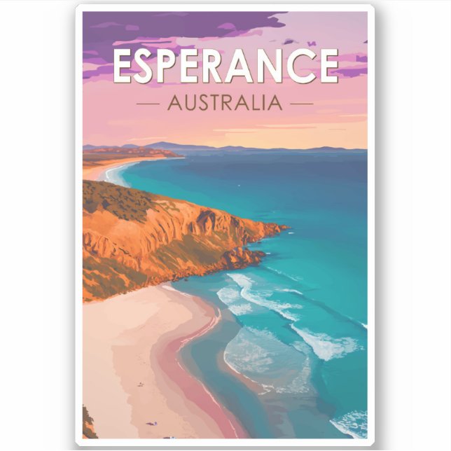 Adesivo Vintage Viagem de Esperança na Austrália (Frente)