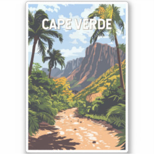 Adesivo Vintage Viagem de ilustração cabo-verdiana