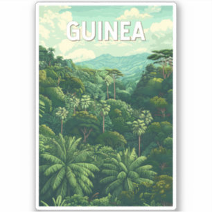 Adesivo Vintage Viagem de Ilustração da Guiné
