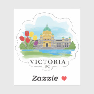 Adesivo Vintage Victoria British Columbia Viagem