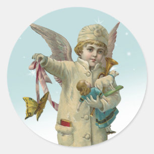 Adesivo Vintage Victorian Christmas Angel Girl Stickers