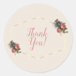 Adesivo Vintage Victorian Crimson Pink Rosadas Obrigado
