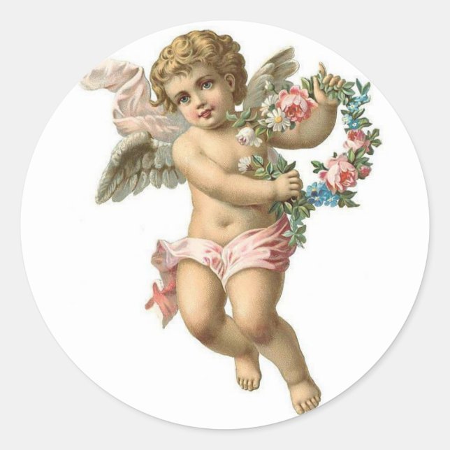 Adesivo Vintage Victorian Namorados Cherub (Frente)
