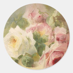 Adesivo Vintage Victorian Rosa Watercolor