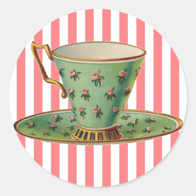 Adesivo Vintage Victorian Tea Cup (Frente)