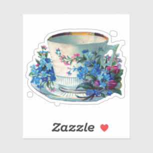 ADESIVO VINTAGE VICTORIAN TEACUP FLOWER PERSONALIZADOR