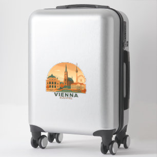 Adesivo Vintage Viena Áustria – Cidade Retro de Vi