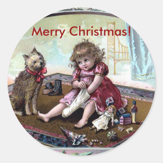 Adesivo Vintage - Vintage Felry Christmas Sticker (Frente)