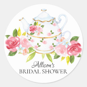 Adesivo Vintage Vintage Floral Bridal Tea Party Sticker