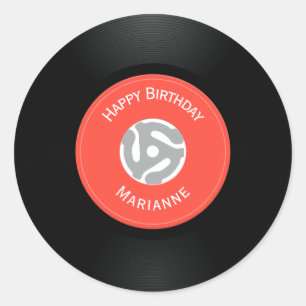 Adesivo Vintage Vinyl Record Design Sticker