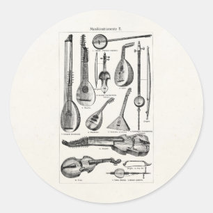Adesivo Vintage Violin Cello String Instrumentos Musicais