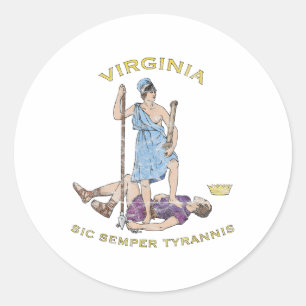 Adesivo Vintage Virginia Motto Sic Semper Tyrannis