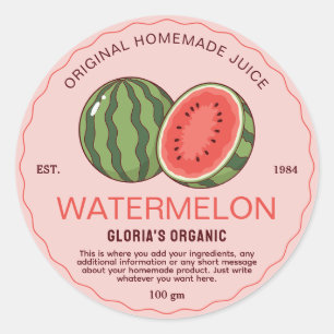 Adesivo Vintage Watermelon Fruta Juice Homemade