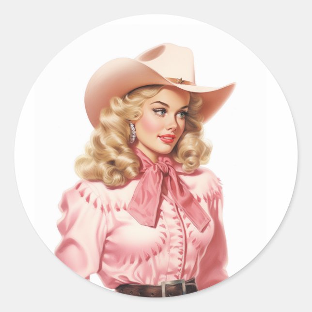 Adesivo Vintage Western Cowgirl (Frente)