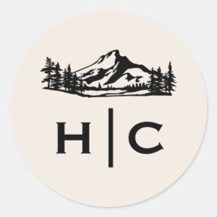 Adesivo Vintage Wilderness Monograma Envelope Casamento Se