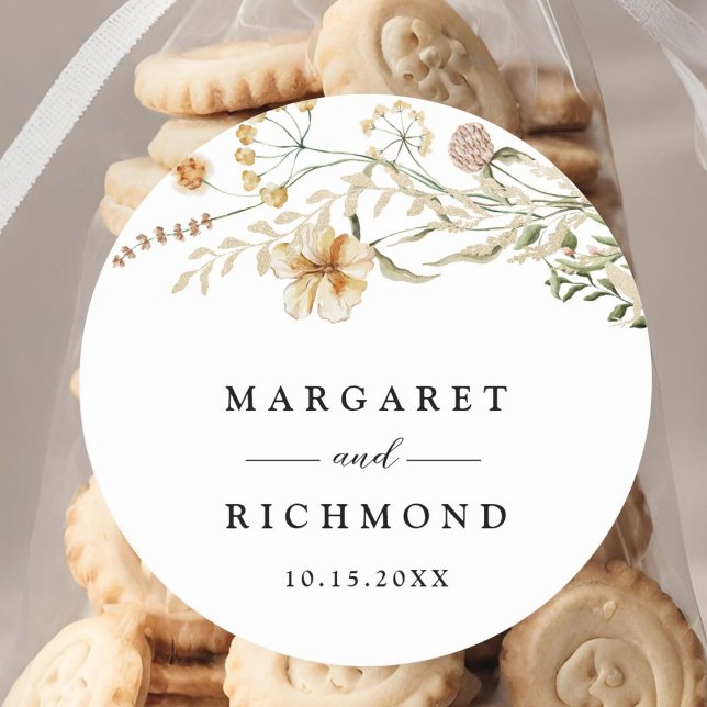 Adesivo Vintage Wildflower Floral Wedding (Criador carregado)