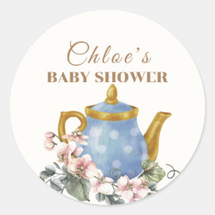 Adesivo Vintage Wildflower Teapot Chá de fraldas