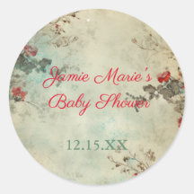 Vintage Winter Floral Christmas Chá de fraldas