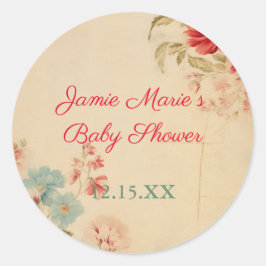 Adesivo Vintage Winter Floral Christmas Chá de fraldas