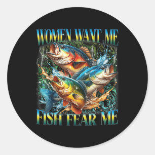 Adesivo Vintage Women Me Quer Peixe Por Medo De Eu Pescar
