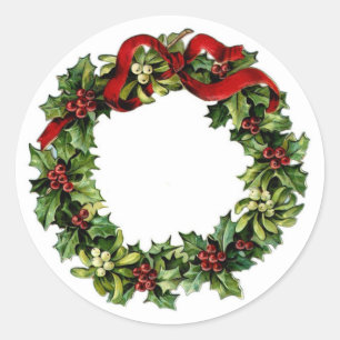 Adesivo Vintage Wreath com a Coleção Red Arco Holly Gift