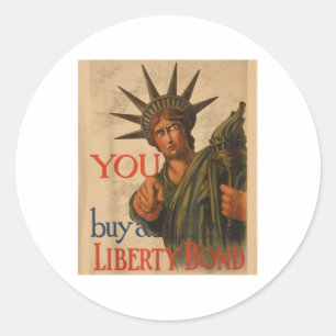 Adesivo Vintage Ww1 Propaganda Poster Liberty Bond Wsa