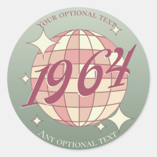 Adesivo Vintage year 1964 60º aniversário elegante azul