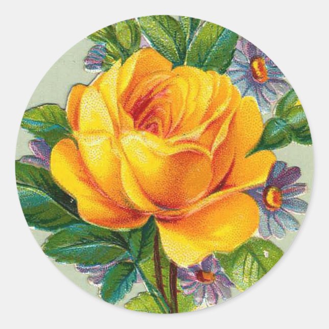 Adesivo Vintage Yellow Rose (Frente)