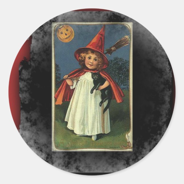 Adesivo Vintage Young Halloween Witch (Frente)