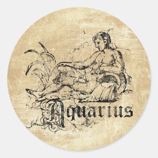 Adesivo Vintage Zodiac Aquarius (Frente)