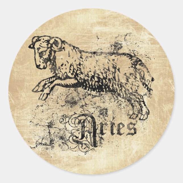 Adesivo Vintage Zodiac Aries (Frente)