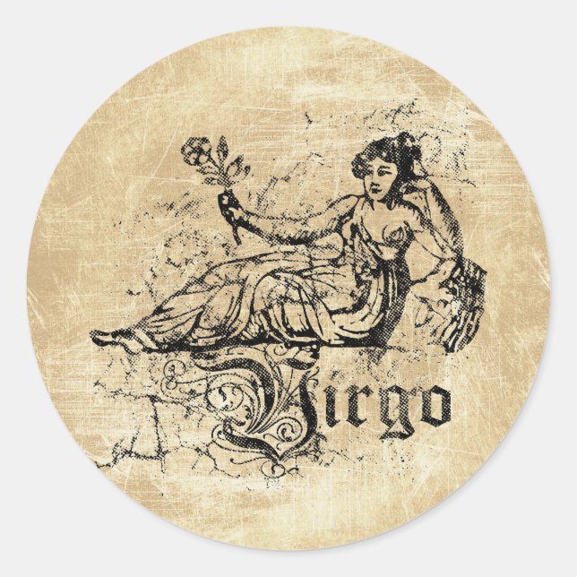 Adesivo Vintage Zodiac Virgo (Frente)
