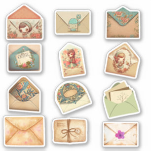 ADESIVO VINTAGEM DE ENVELOPE DE CARTEIRA PARA SCRAPBOOOPE