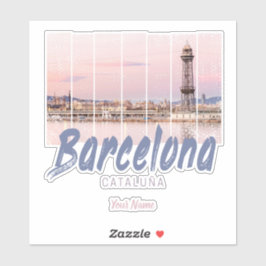 Adesivo Vintagem de Espanha Skyline na Catalunha de Barcel