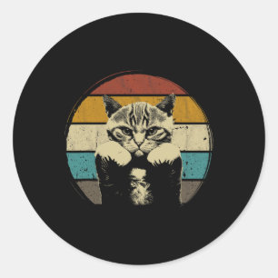 Adesivo Vintagem De Gatos Engraçados Com Luvas De Boxing