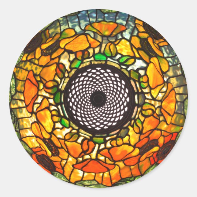 Adesivo Vintagem floral de vidro retido (Frente)