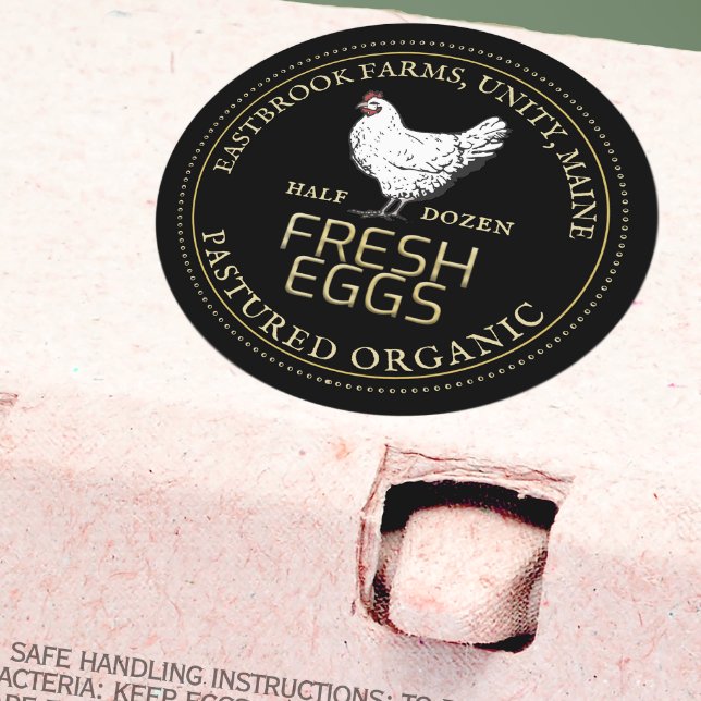 Adesivo VINTAGEM HEN PASTUGE OVOS RÓTULO preto (Criador carregado)