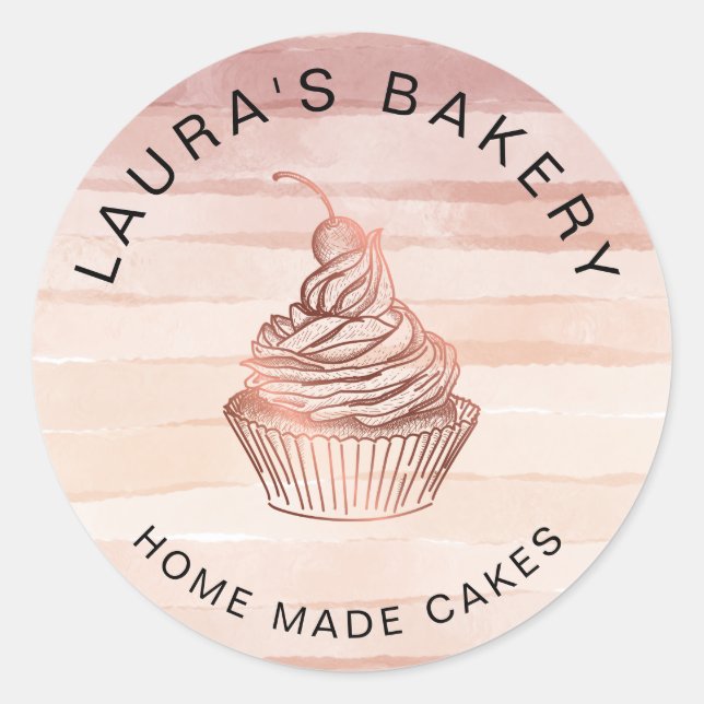 Adesivo Vintagem russa da padaria do Cupcake Cakes & Sweet (Frente)