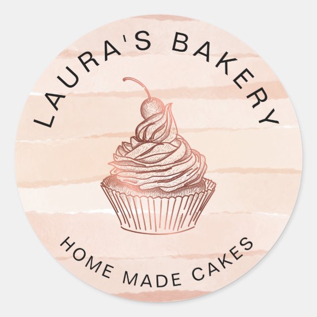 Adesivo Vintagem russa da padaria do Cupcake Cakes & Sweet (Frente)