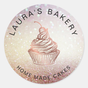 Adesivo Vintagem Rústica do Cupcake de Cakes & Sweets