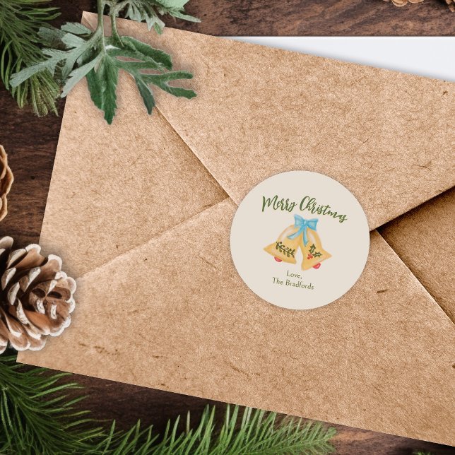 Adesivo Vintagem Tradicional de Cintos de Natal Amarelos (Criador carregado)