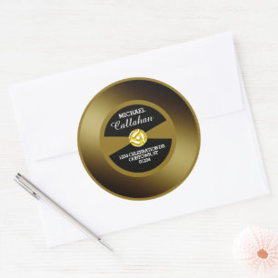 Adesivo Vinyl 45 Registro Dourado Endereço Pessoal