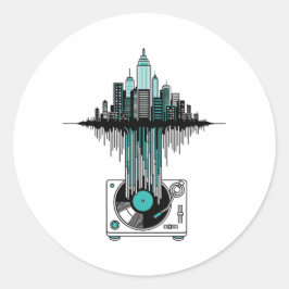 Adesivo Vinyl City Soundwave | Jogador de Registro Minimal