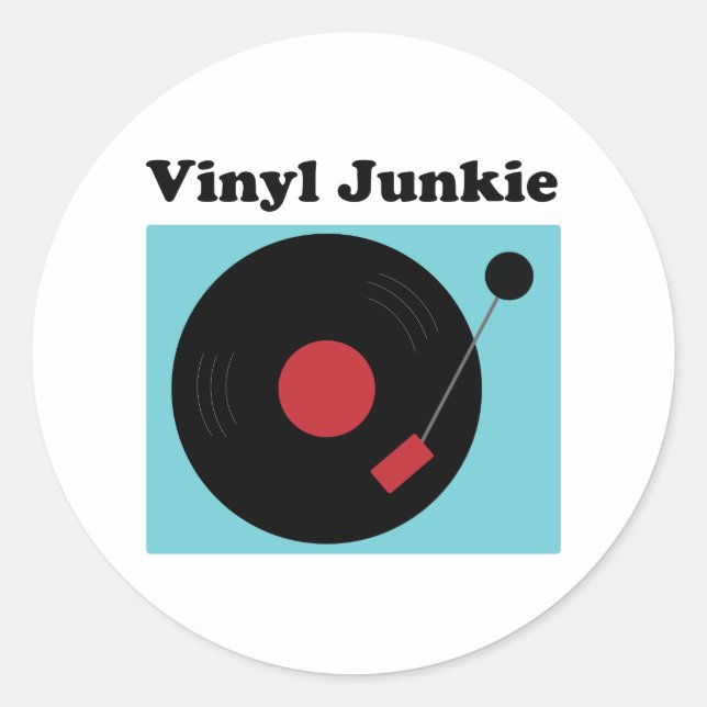 Adesivo Vinyl Junkie Fun Para LP Record Lover (Frente)