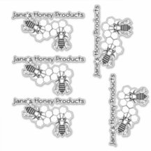 Vinyl Sticker - Abelhas em Honeycomb