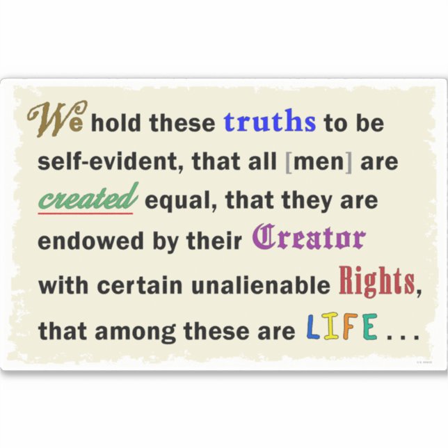 Adesivo Vinyl sticker with a declaration. (Frente)