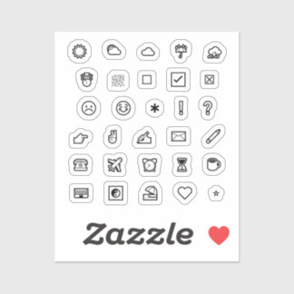 Adesivo Vinylaufkleber Journal/Planer Symbole Sample Sheet