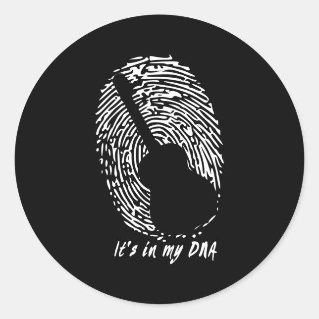Adesivo Violão Acústico Está No Meu Adn Para Guitaristas (Frente)
